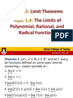 Topic 1.3-1.4 Limit Theorems and Limits of Algebraic Functions