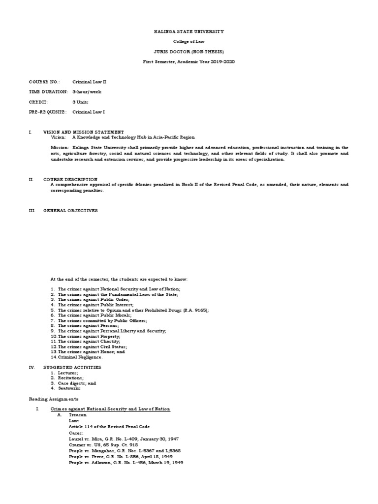 criminal-law-2-syllabus-pdf-defamation-crime-violence