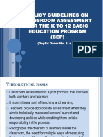 Sir Manny POLICY GUIDELINES ON CLASSROOM ASSESSMENT