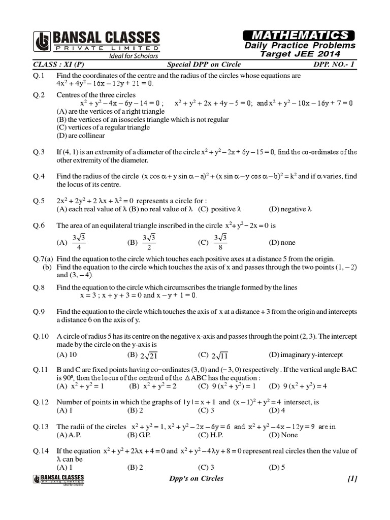 Circle Dpp 1 10 E Pdf Circle Triangle
