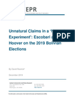 Unnatural Claims in a ‘Natural Experiment’: Escobari and Hoover on the 2019 Bolivian Elections