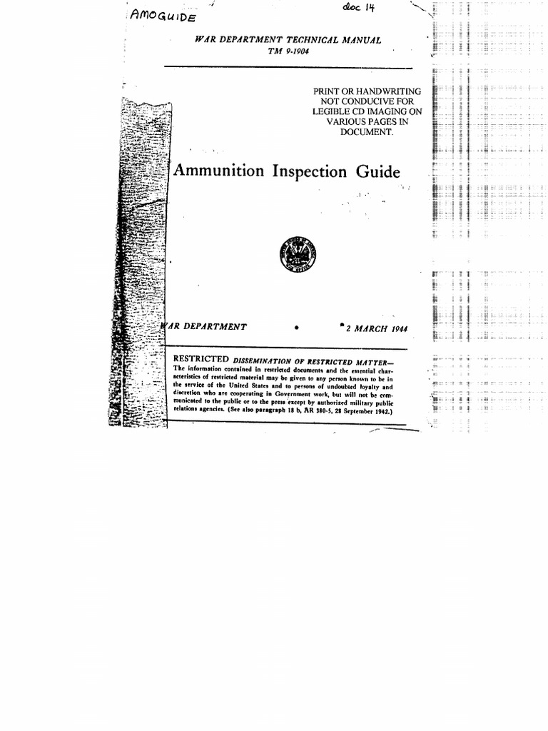 TM91904 Ammunition Inspection Guide 1944 PDF PDF Shell