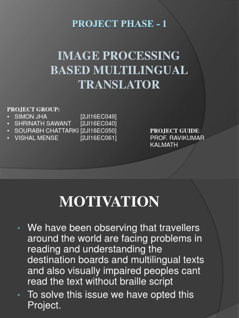 Multilingual Image Translator Project | PDF | Optical Character ...