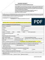 Health Questionnaire For Animal Facilities Access