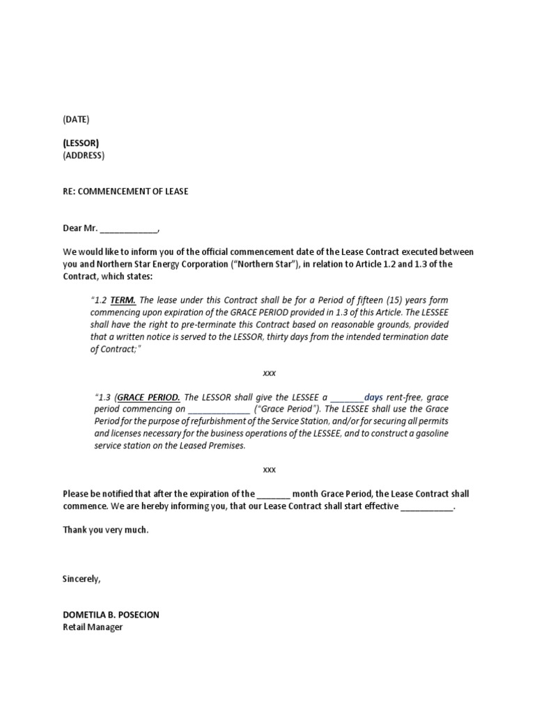 Commencement Letter (Blank) PDF