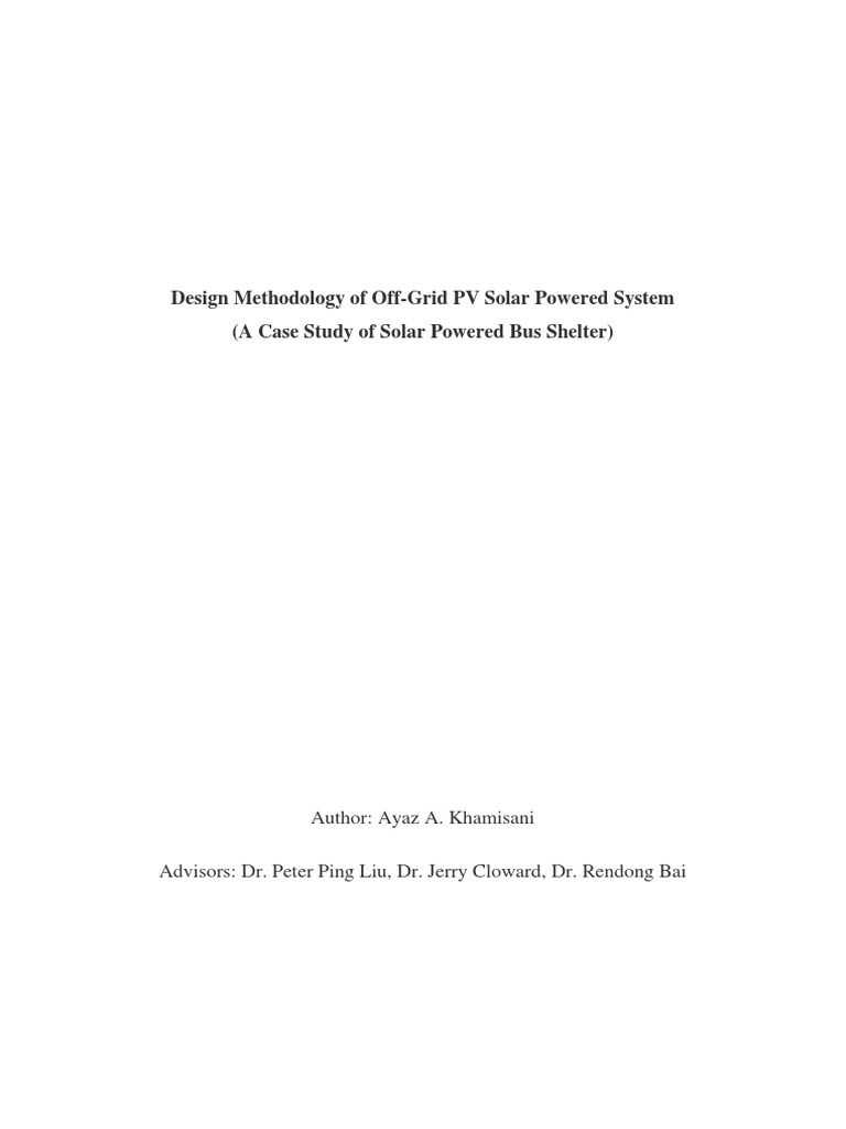 Off-Grid PV System Design Methodology | PDF | Photovoltaic System | Off ...