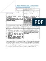 Evaluación formativa y el proceso de enseñanza-aprendizaje