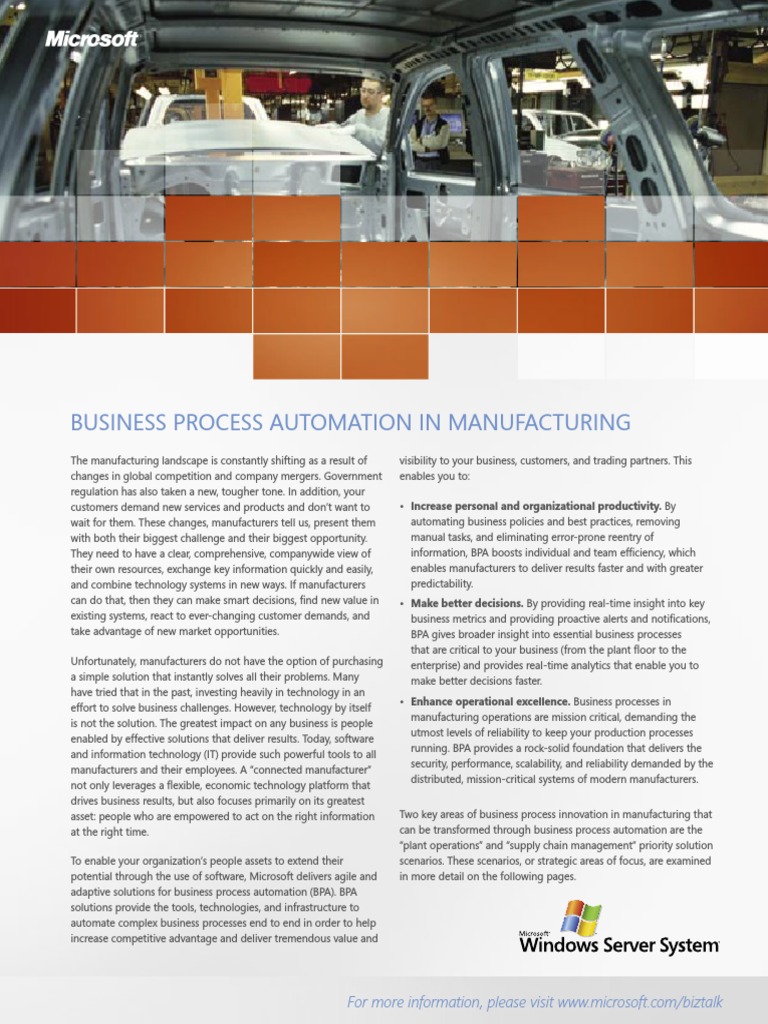 Business Process Automation in Manufacturing PDF | PDF | Business ...