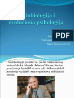 Sociobiologija I Evoluciona Psihologija