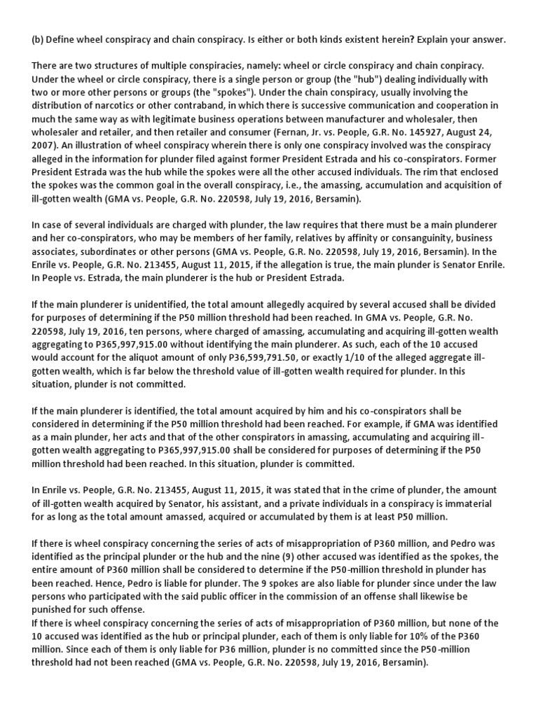 Wheel V Chain Conspiracy PDF Conspiracy (Criminal) Deviance