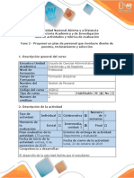 Guia de Actividades y Rubrica de Evaluación - Fase 2 - Proponer Un Plan de Personal Que Involucre Diseño de Puestos, Reclutamiento y Selección