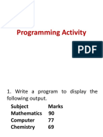 Programming Activity