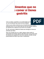 Los Alimentos Que No Debes Comer Si Tienes Gastritis