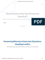 Answering Behavioral Interview Questions - Handling Conflict