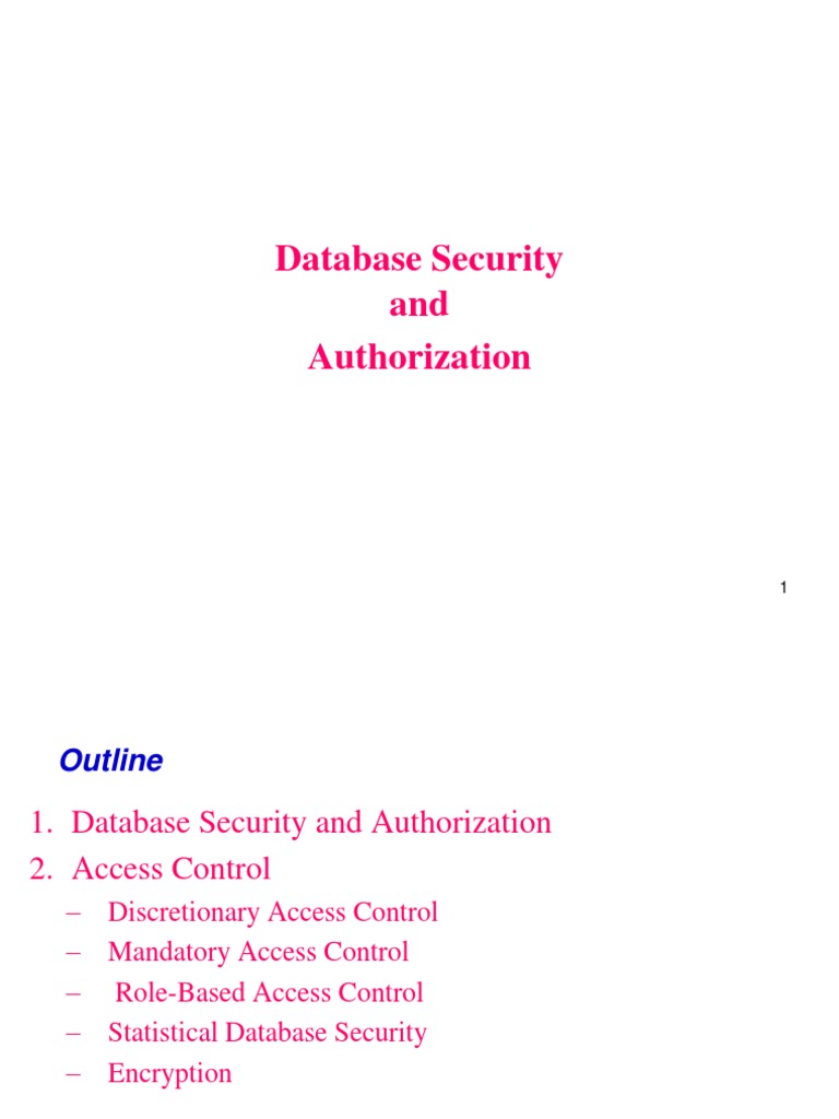 Database Security and Access Control | PDF | Cryptography | Key ...