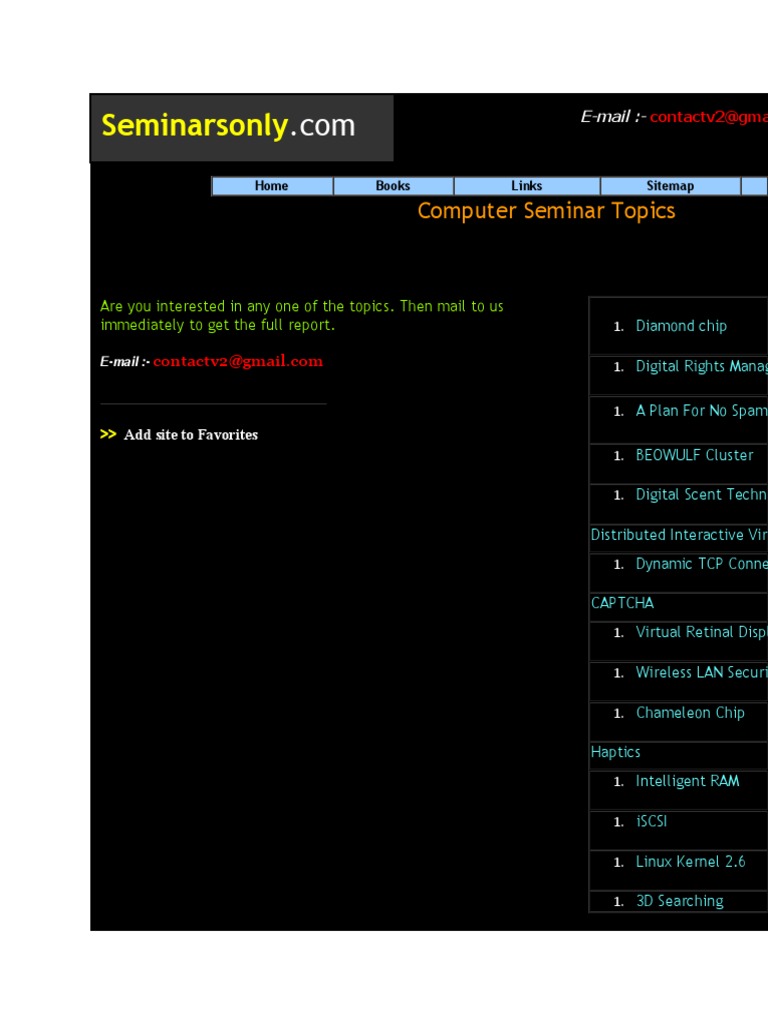 Seminarsonly: Computer Seminar Topics | PDF | Computer Network ...
