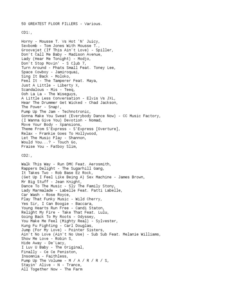 50 Greatest Floor Fillers PDF