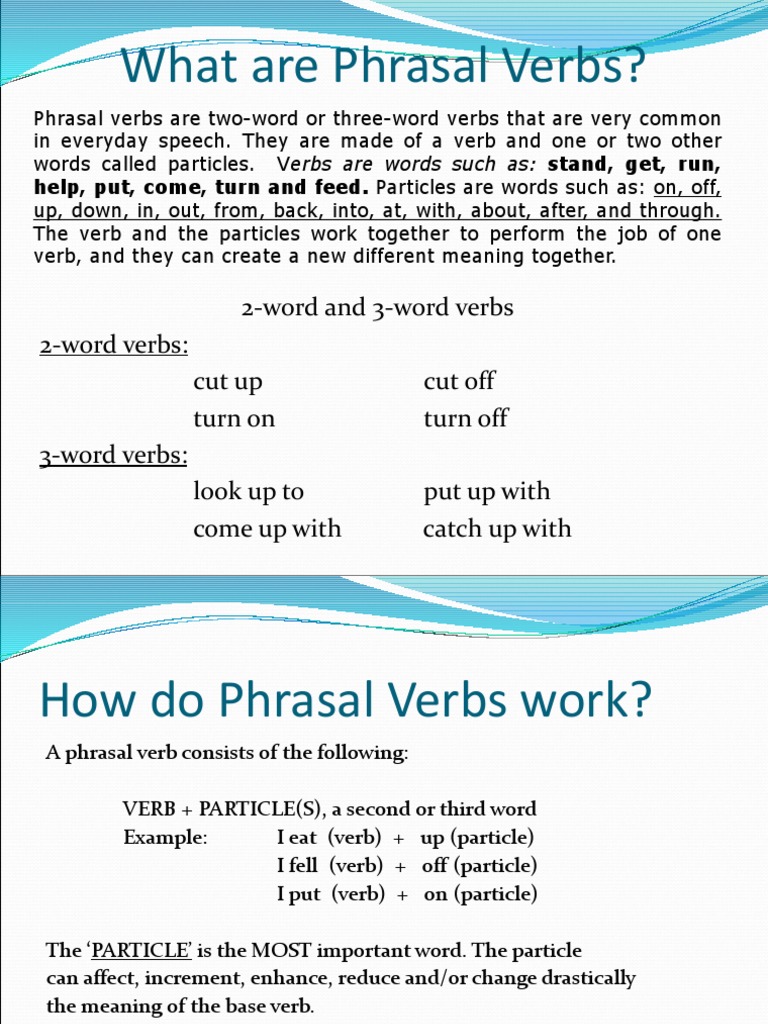 Phrasal Verbs - Grammar | PDF | Phrase | Verb