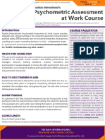 Psychometric Assessment at Work Course - BPS Level 1 & 2