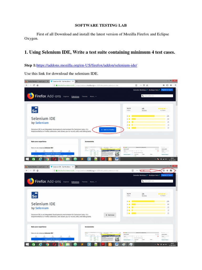 Testing Lab Manual PDF Selenium (Software) Microsoft Excel