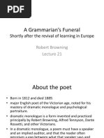 A Grammarian's Funeral Lect 21