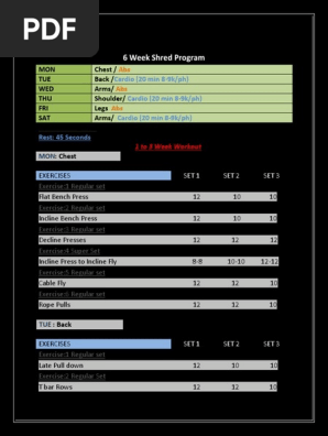 Muscle Man 6 Week Shreed Program By Ismail Pdf Weight Training