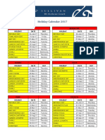 2017 Holiday Calendar for Major Indian Cities