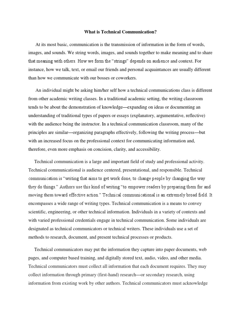 Understanding Technical Communication | PDF | Technical Communication ...
