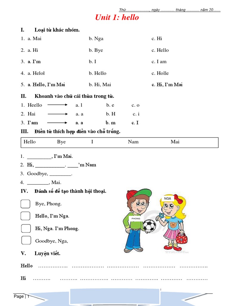 BÀI TẬP TIẾNG ANH LỚP 2 THEO TỪNG UNIT BÁM SÁT SÁCH GIÁO KHOA