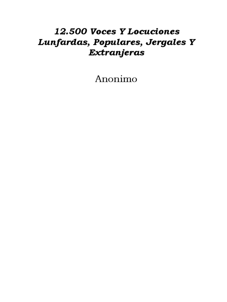 12500 Voces Y Locuciones Lunfardas