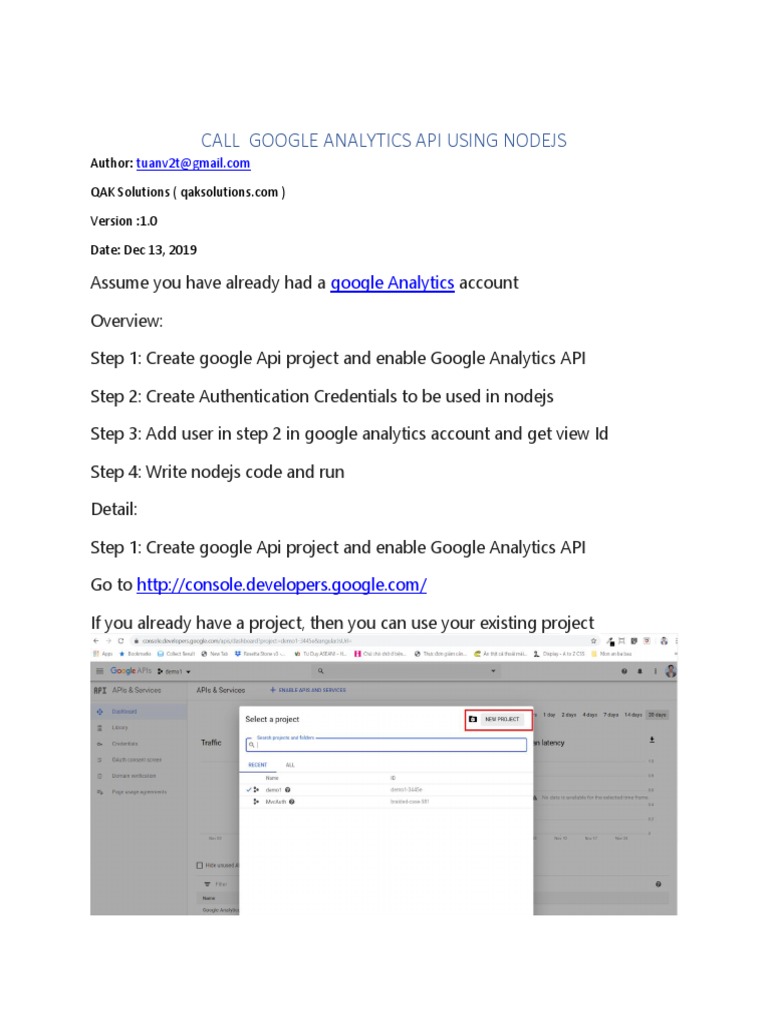 Node.js Guide for Google Analytics API | PDF | Application Programming ...