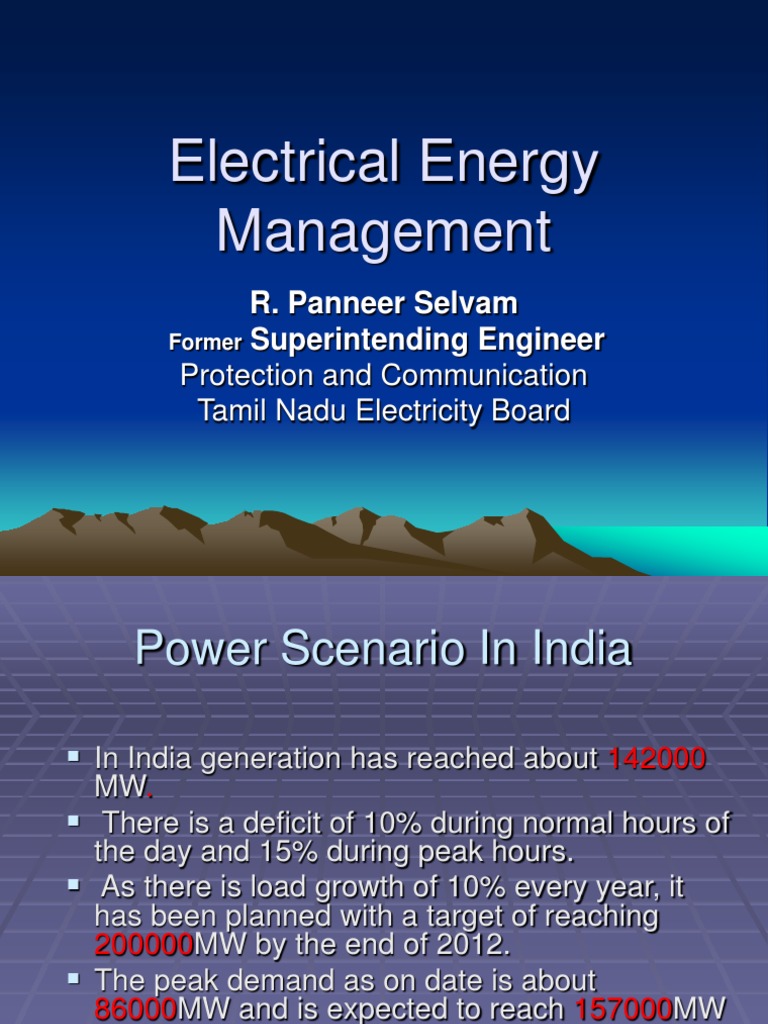 Electrical Energy Management PDF Efficient Energy Use Energy