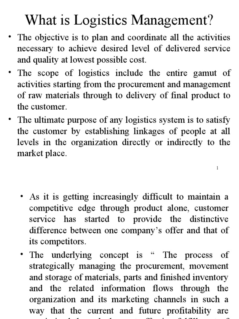 What Is Logistics Management? PDF Inventory Logistics