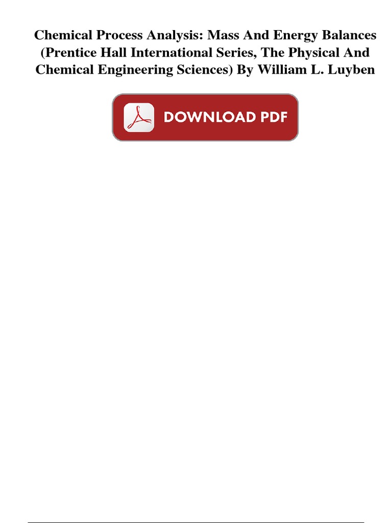 Chemical Process Analysis by Luyben | PDF | Chemical Engineering ...