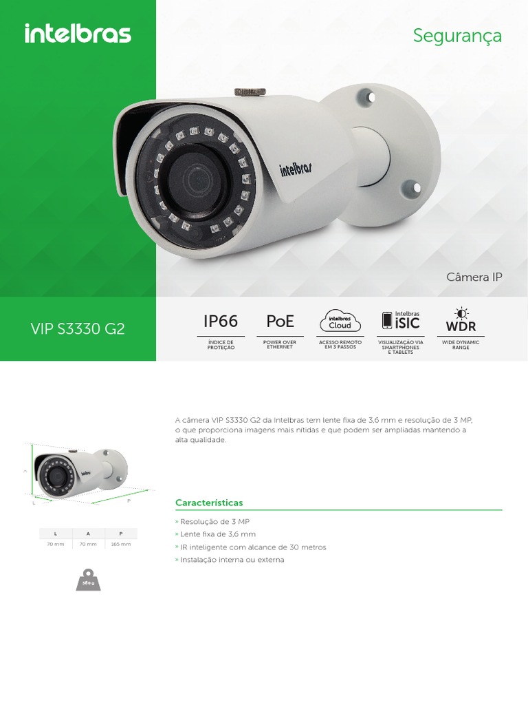 Datasheet Vip s3330 g2 PDF Câmera Endereço de IP
