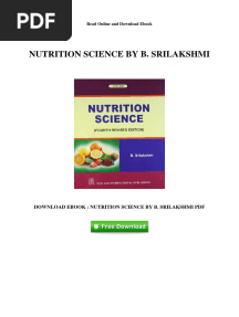 Nutrition Science by B Srilakshmi PDF