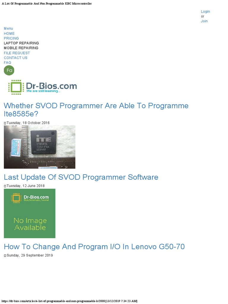 A List of Programmable and Non Programmable KBC Microcontroller | PDF ...
