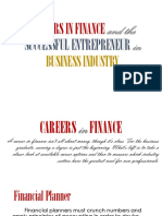 Careers in Finance and The Successful Entrepreneur in Business Industry