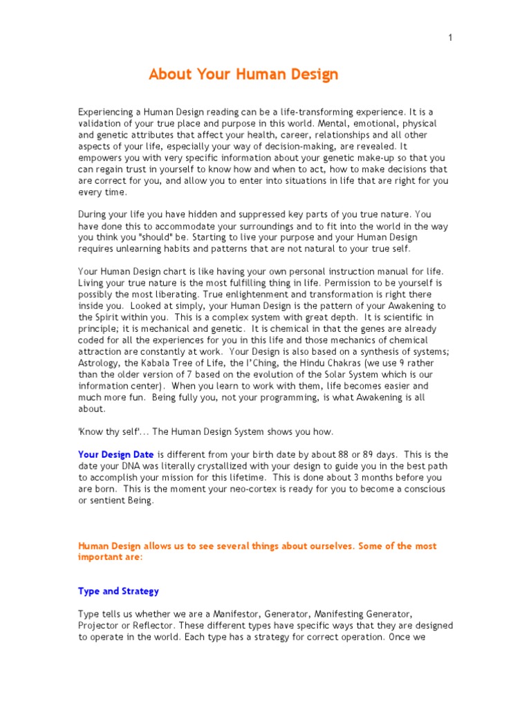 About-Your-Human-Design, 9p PDF | PDF | Consciousness | Feeling