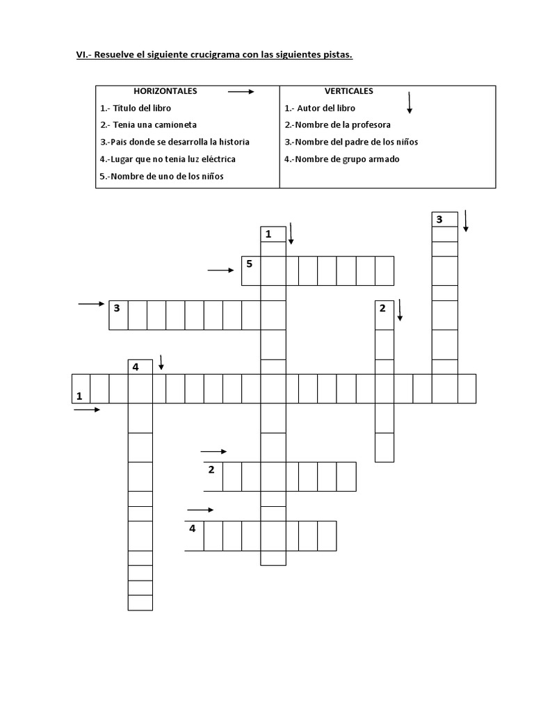 Crucigrama La Luna en Los Almendros PDF