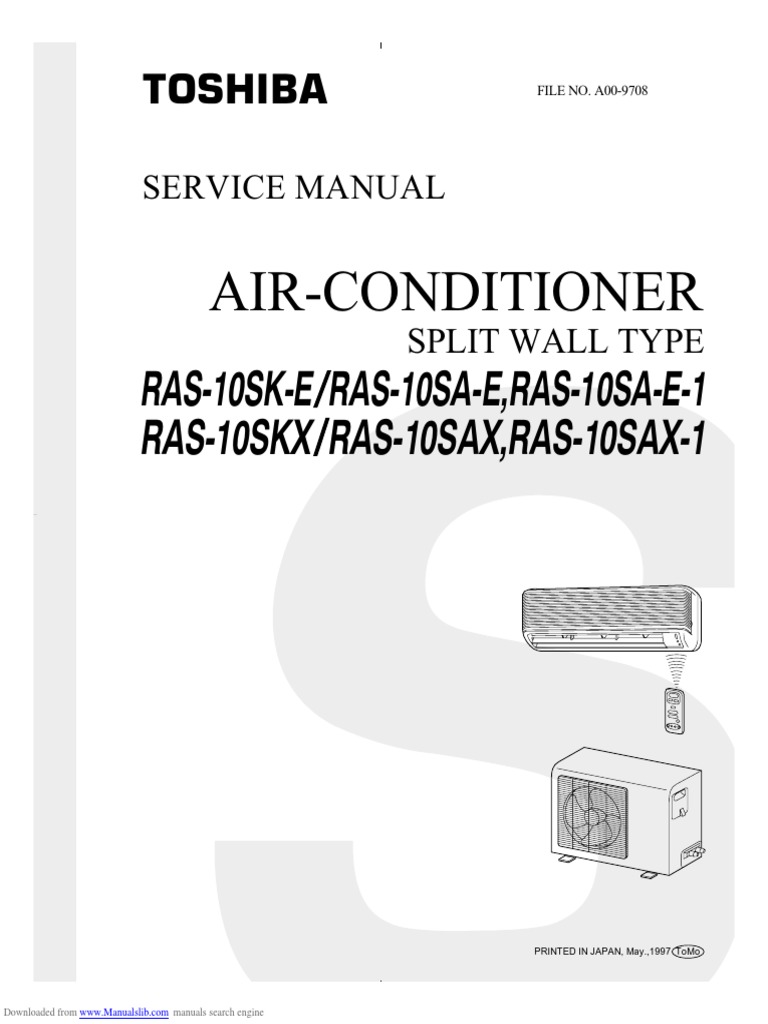 Toshiba Split AC Service Guide | PDF | Air Conditioning | Manufactured ...