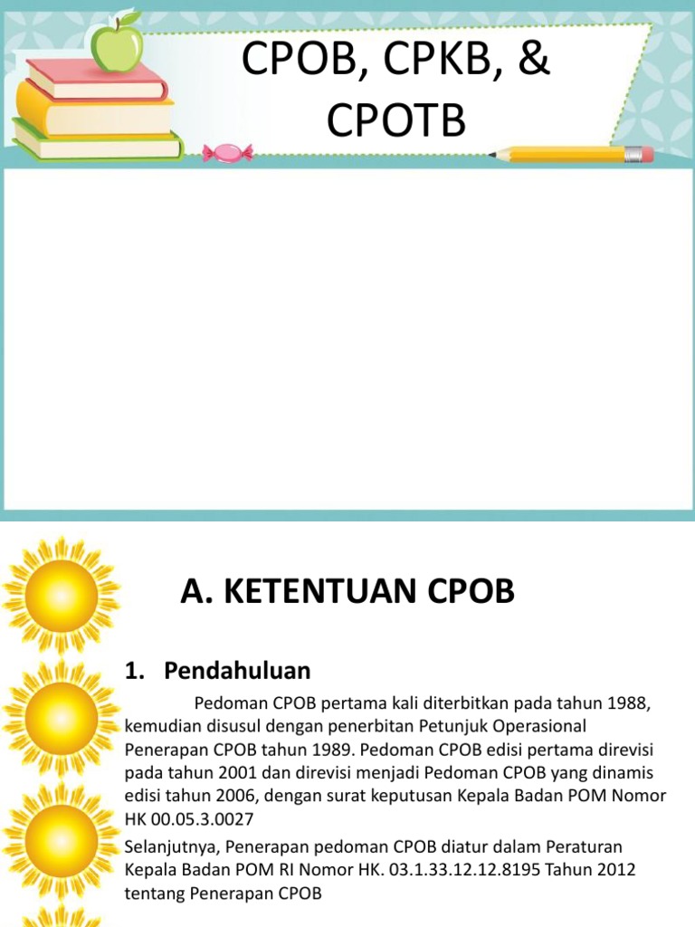 Pedoman CPOB dan CPOTB Terbaru | PDF | Bisnis | Teknologi & Rekayasa