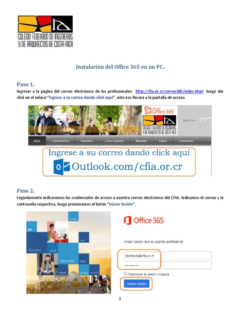 Instalación de Office 365 en PC | PDF | Microsoft Office | Microsoft