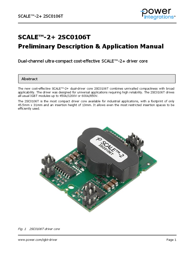 2SC0106T Manual | PDF | Capacitor | Power Supply