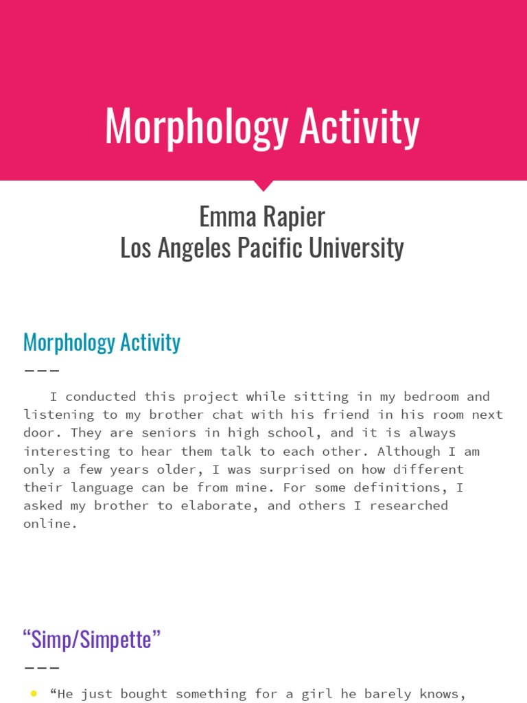 morphology activity-3 | Word | Linguistics