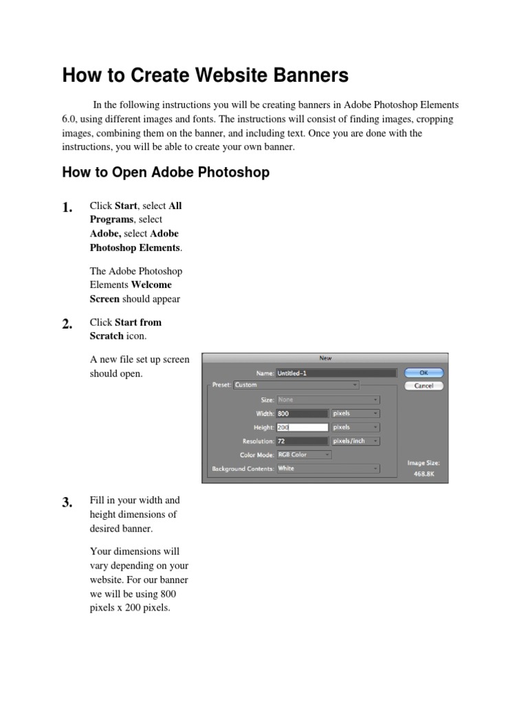 Creating Banners in Photoshop Elements | PDF | Adobe Photoshop | Imaging