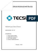 Clasificación de Residuos Metálicos