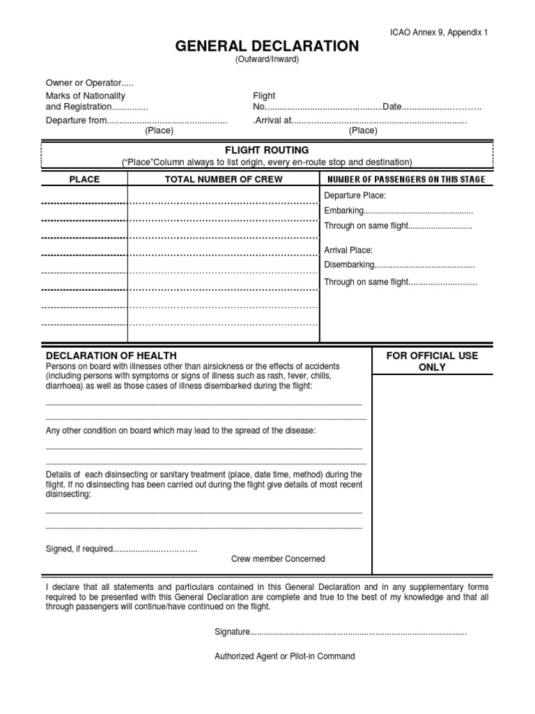 General Declaration Godly | PDF | Aviation | Public Health