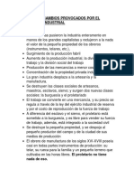 Principales Cambios Provocados Por El Capitalismo Industrial