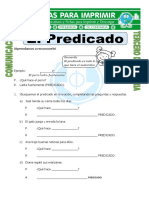 Ficha Que Es El Predicado para Tercero de Primaria PDF